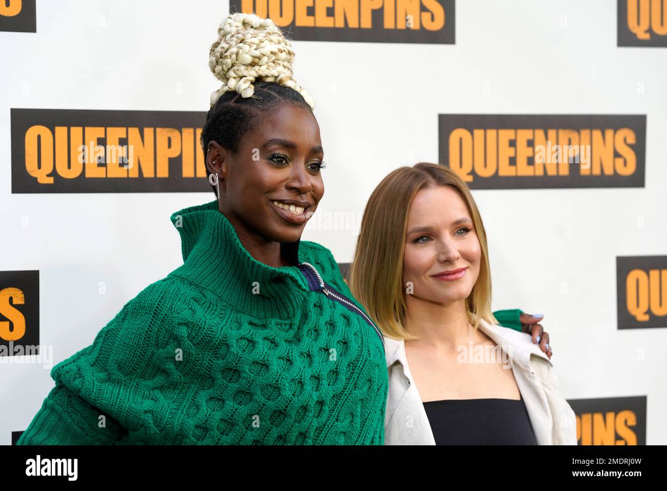 Kirby HowellBaptiste, left, and Kristen Bell, cast members in(02)