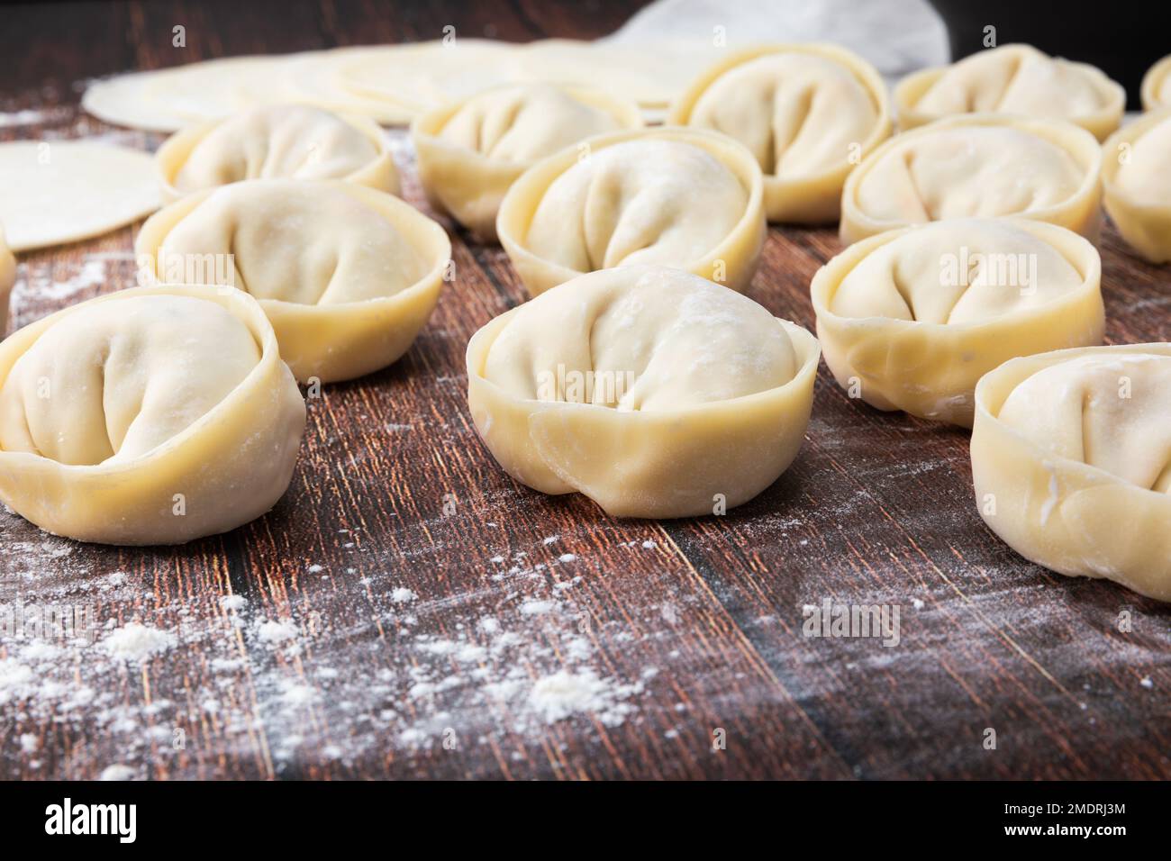 Korean homemade dumplings made from wheat flour. enlargement Stock