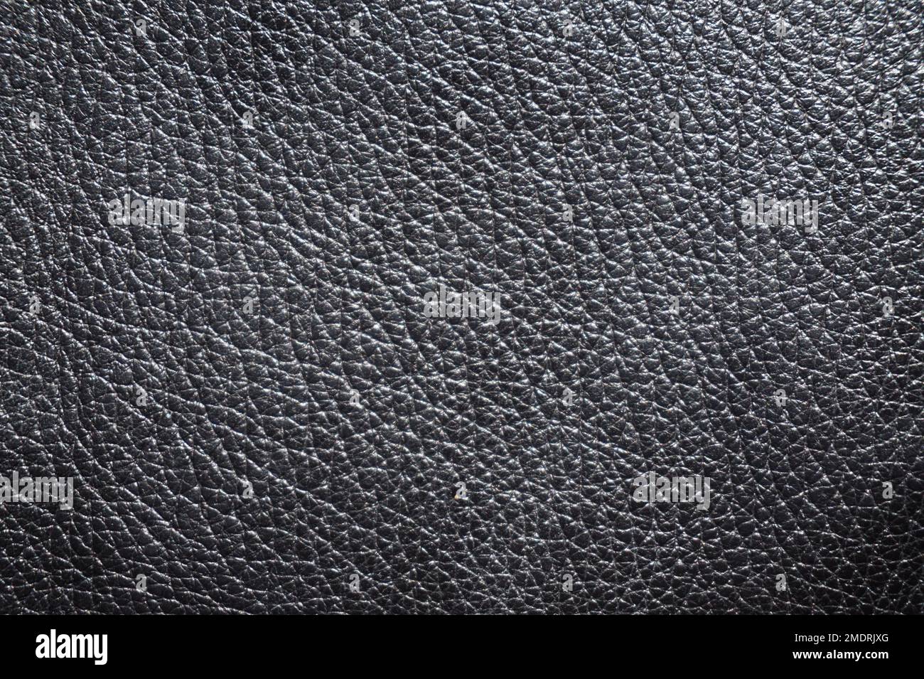 Black leather texture - horizontal photograph Stock Photo