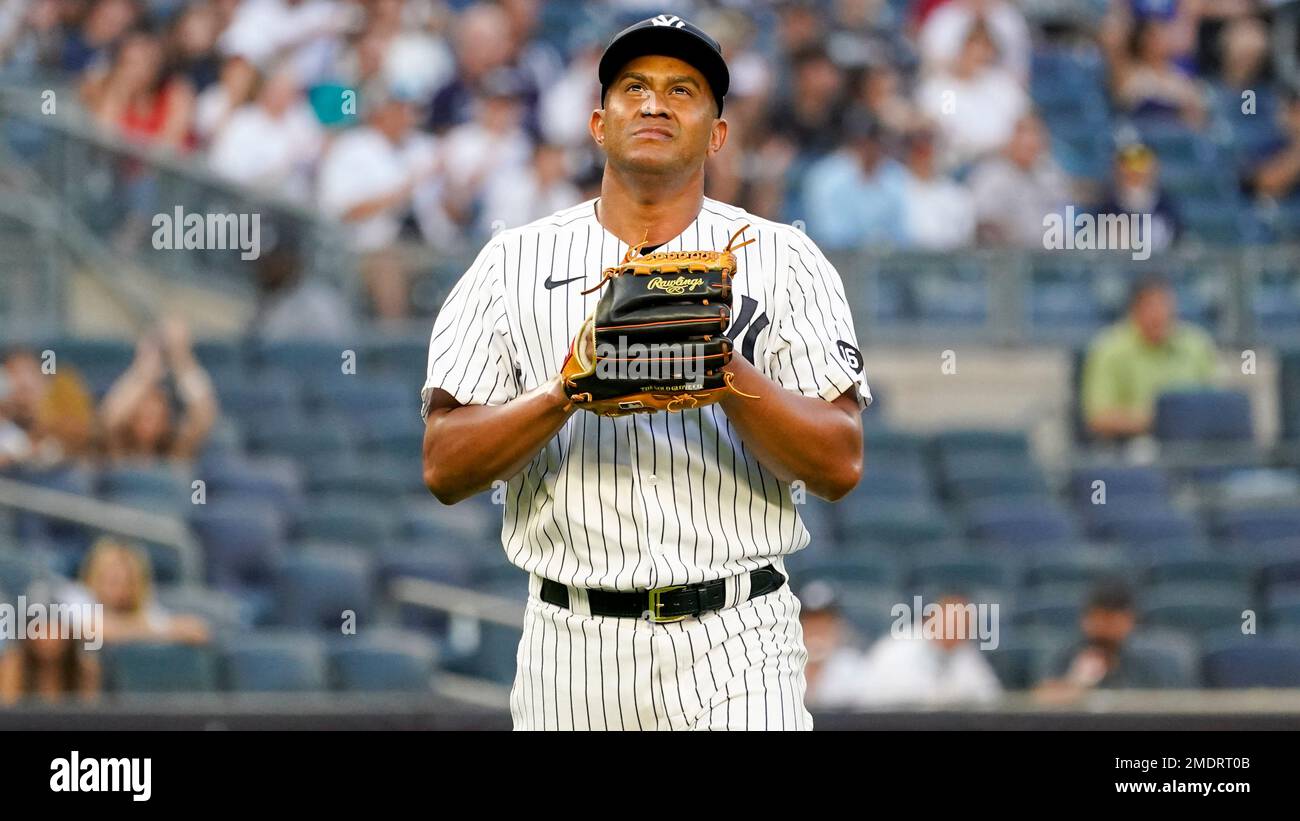 New York Yankees pitcher Wandy Peralta in the first inning of a