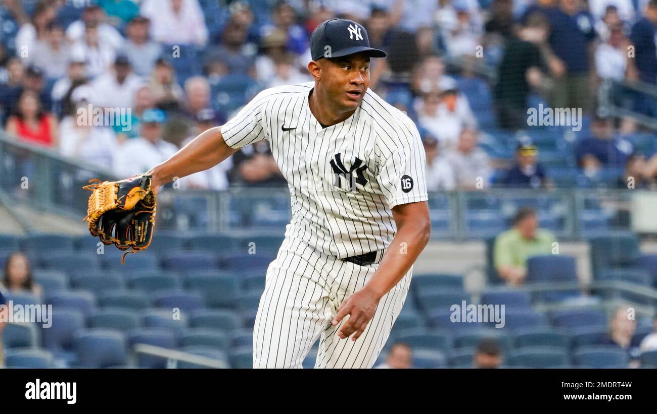 New York Yankees pitcher Wandy Peralta in the first inning of a baseball game against the