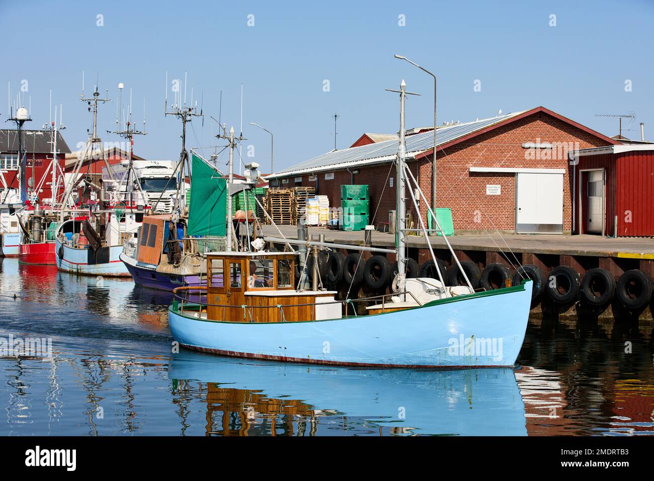 Fishing boat, Gilleleje Harbour; Gilleleje, Denmark Stock Photo