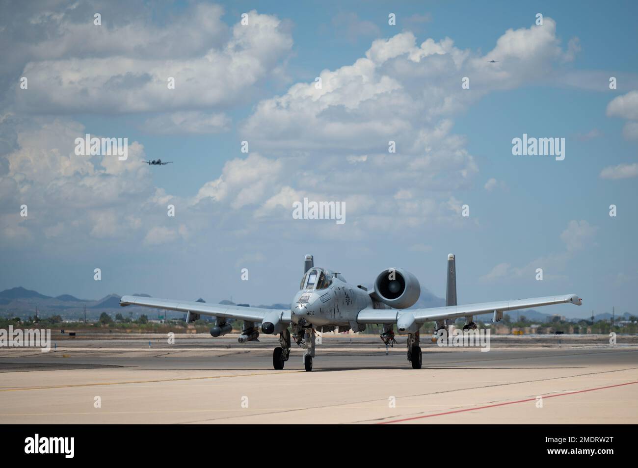 A U.S. Air Force A-10 Thunderbolt II assigned to the 355th Wing taxis ...