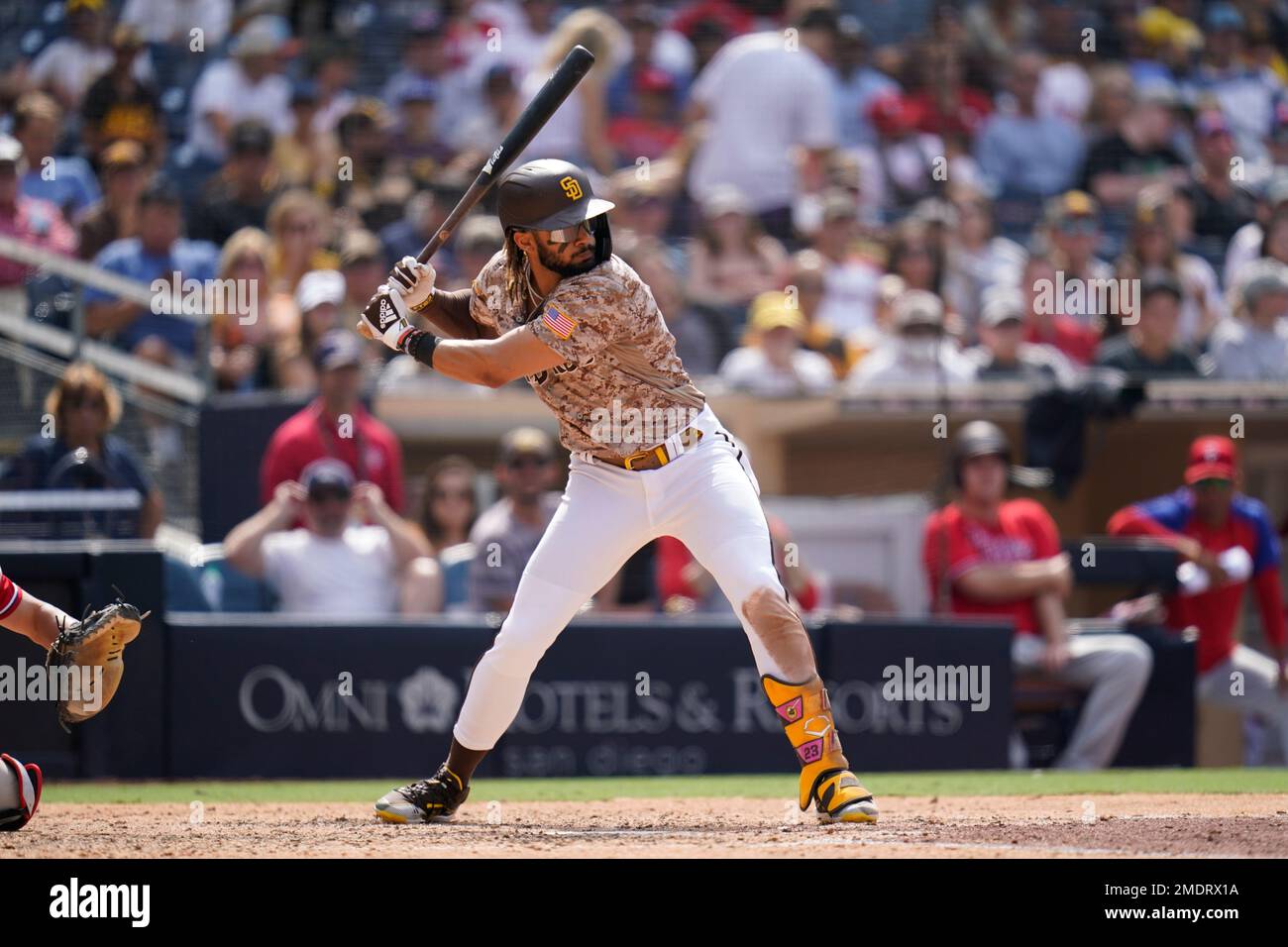 San Diego Padres' Fernando Tatis Jr. batting during the eighth inning