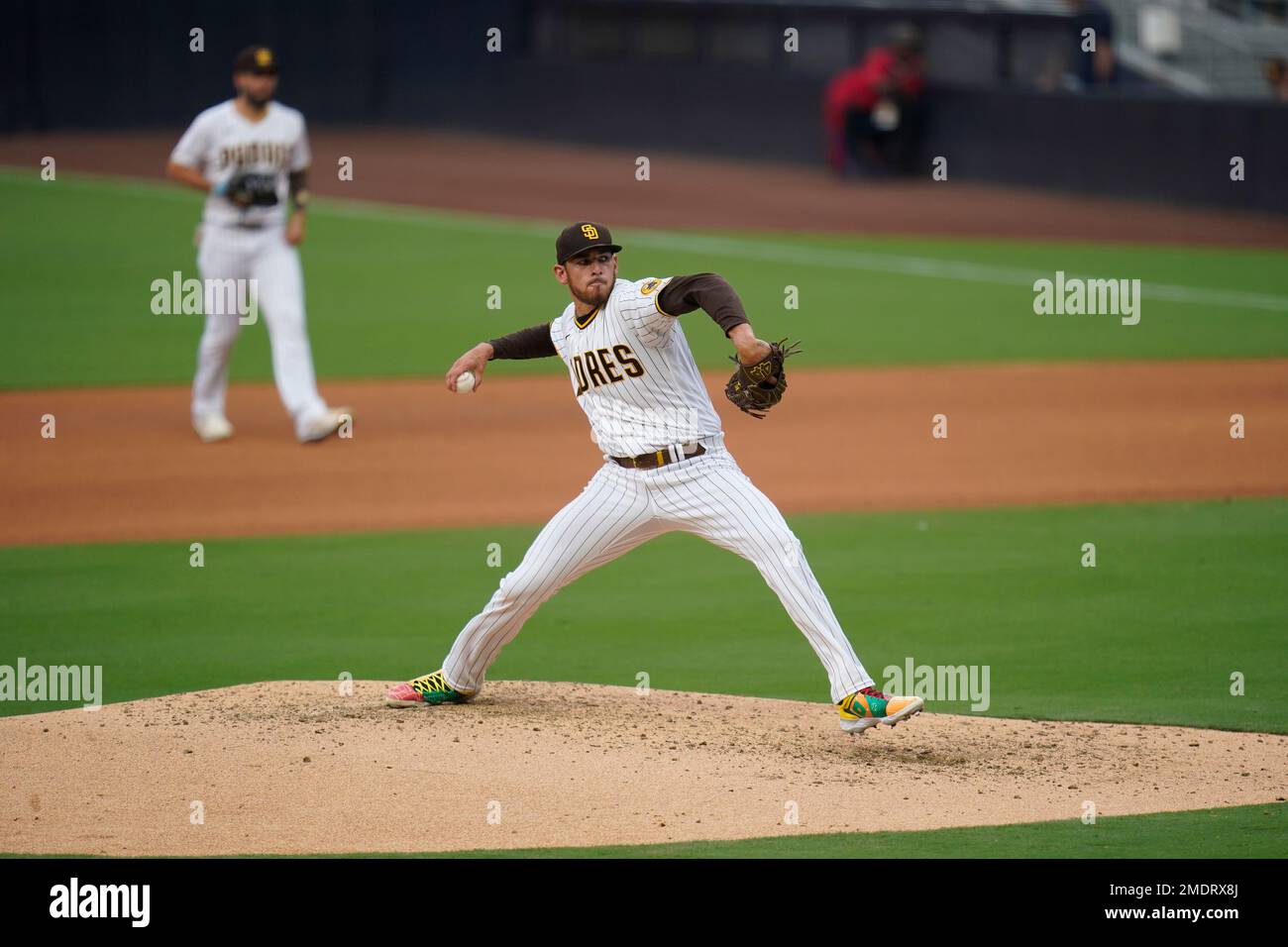 San Diego Padres starting pitcher Joe Musgrove works against a