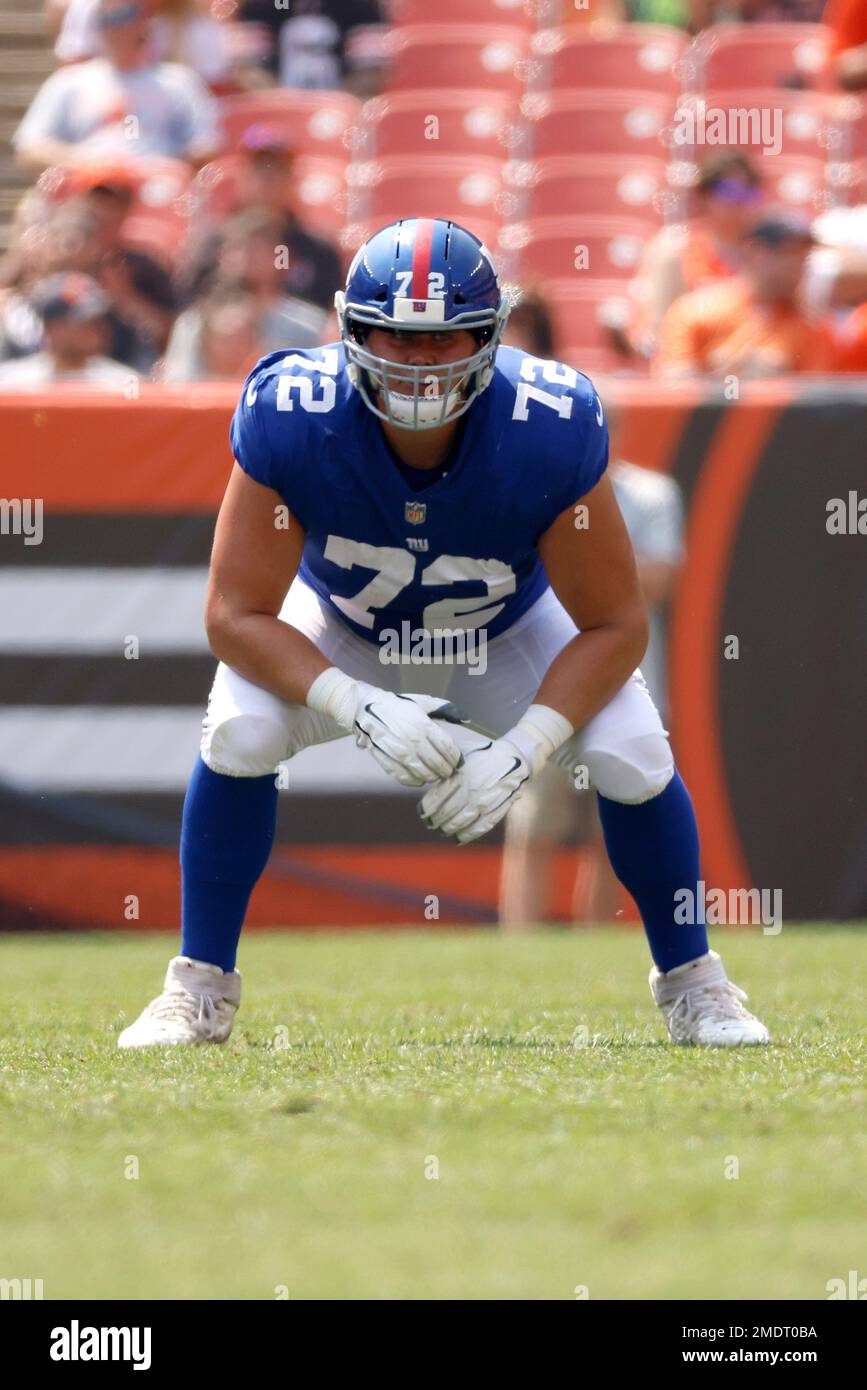 New York Giants offensive tackle Jackson Barton (72) lines up for a