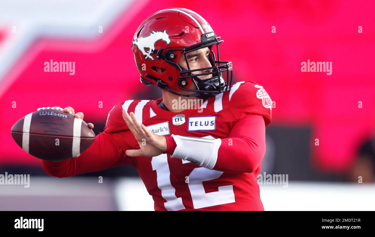 Calgary Stampeders Quarterback Jake Maier during a CFL football game