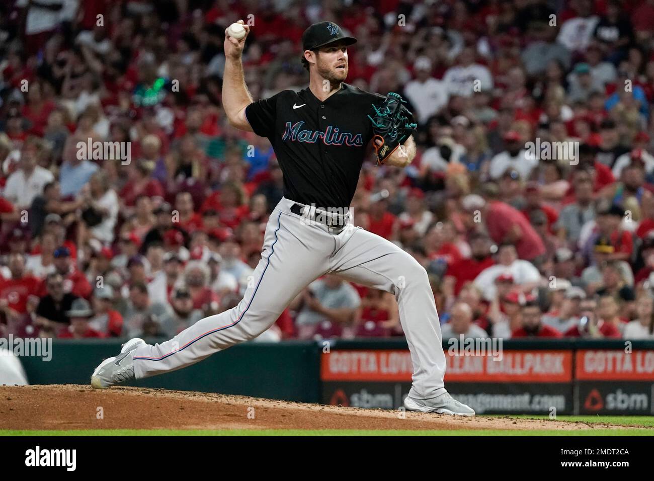 Miami Marlins Relief Pitcher Anthony Bender 80 Throws During The Miami Marlins Relief Pitcher Anthony Bender 80 Throws During The Sixth Inning Of A Baseball Game Against The Cincinnati Reds Saturday Aug 21 2021 In Cincinnati Ap Photojeff Dean 2MDT2CA
