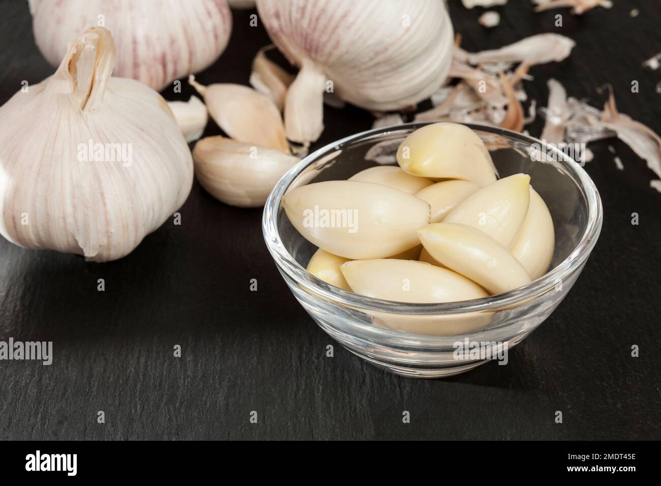 Garlic - Allium sativum; Chinese garlic seasoning for food. Stock Photo