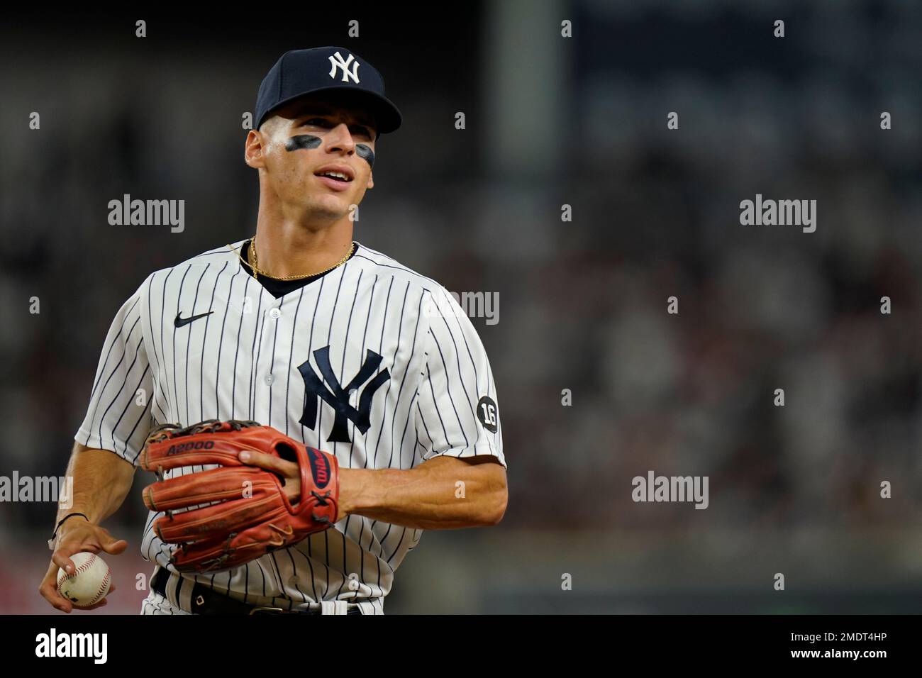 New York Yankees' Andrew Velazquez during the sixth inning of a