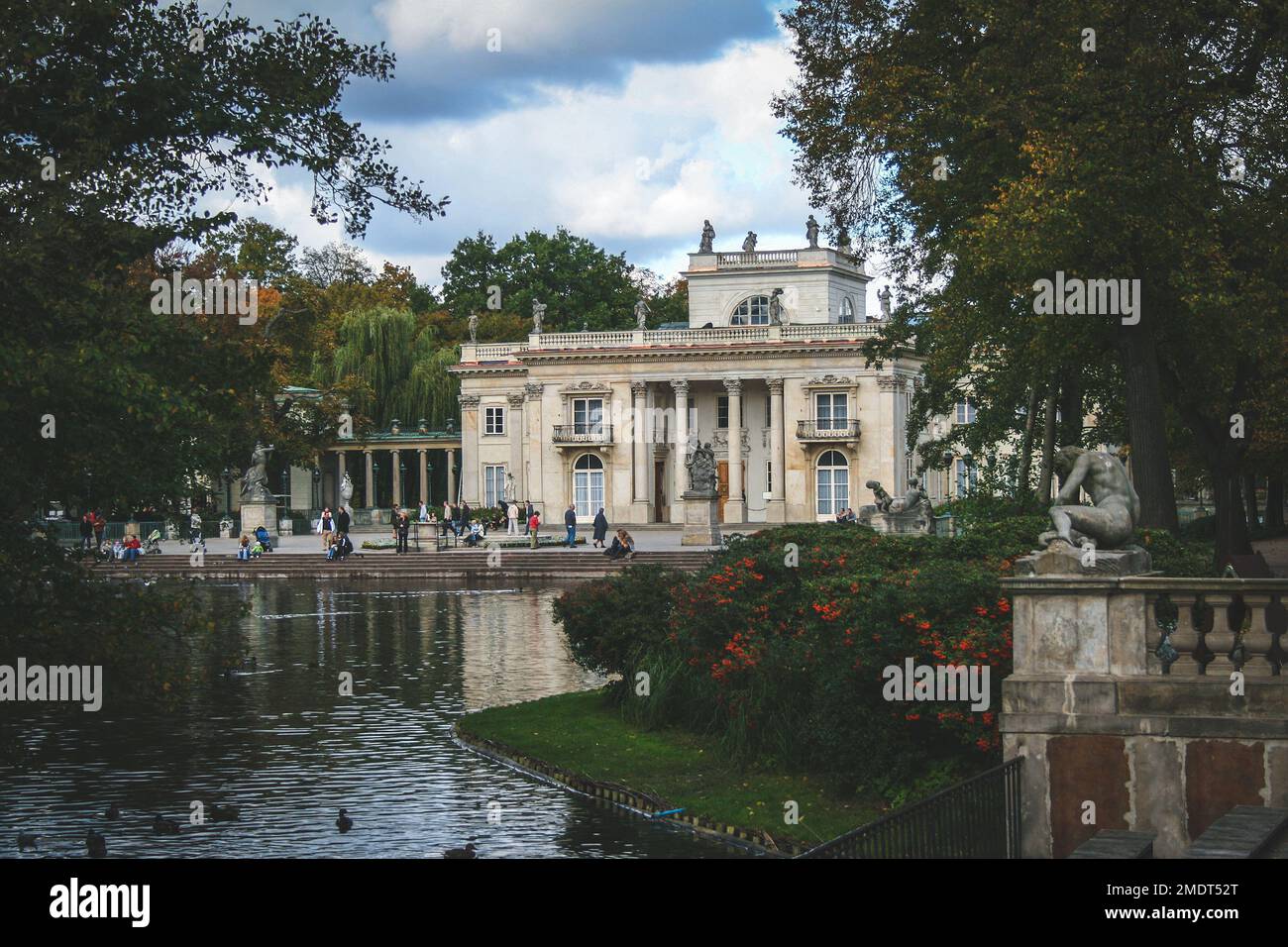 Classicist Palace on the Isle in Royal Baths Park in Warsaw Stock Photo