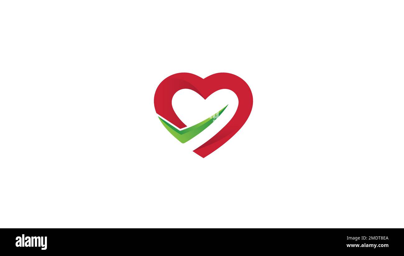Creative Heart Check Logo Design Vector Symbol Illustration Stock ...