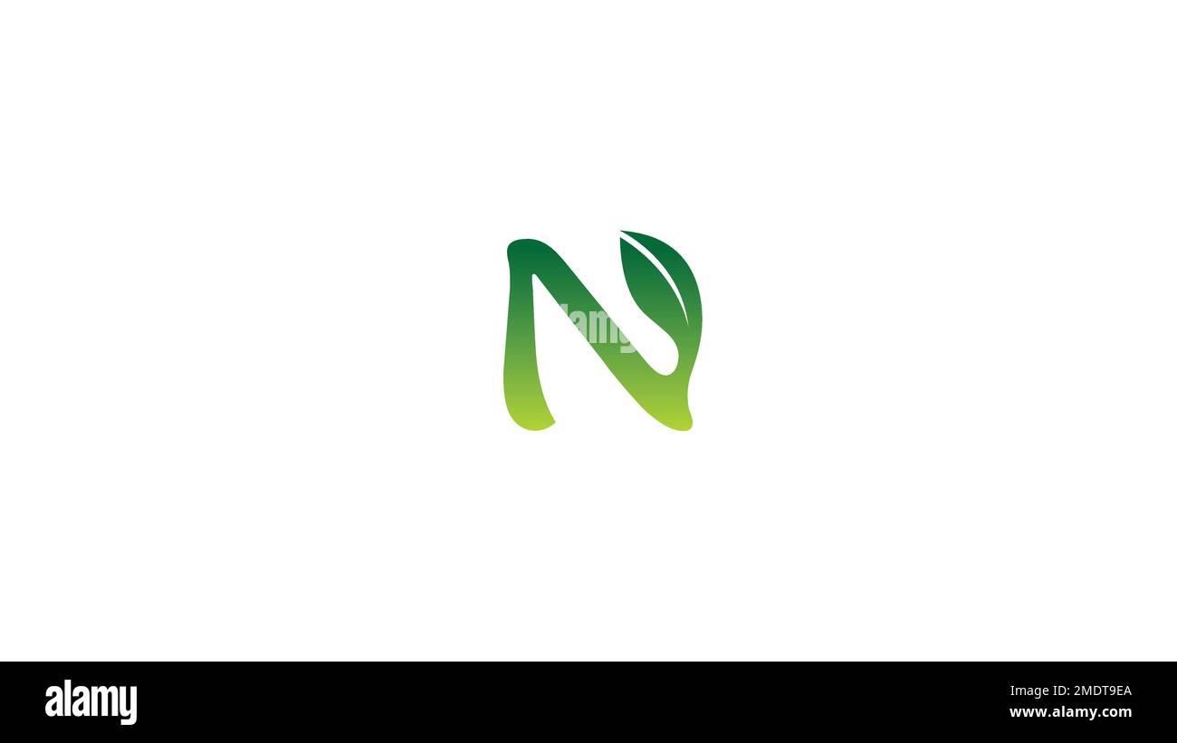 Creative N Letter Leaf Nature Logo Vector Stock Vector Image & Art - Alamy