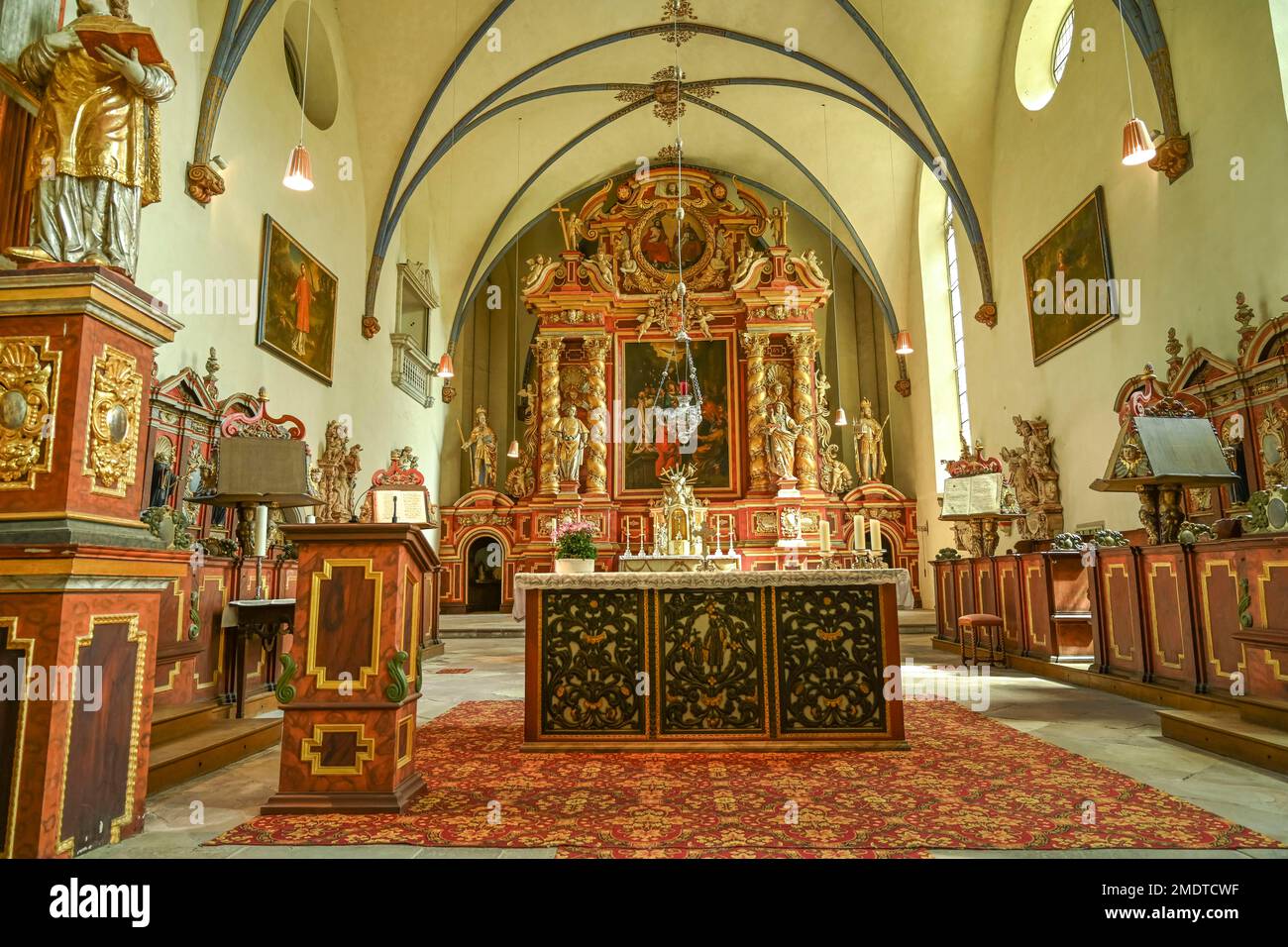 Church of St. Vitus, Benedictine Abbey of Corvey, Hoexter, North Rhine ...