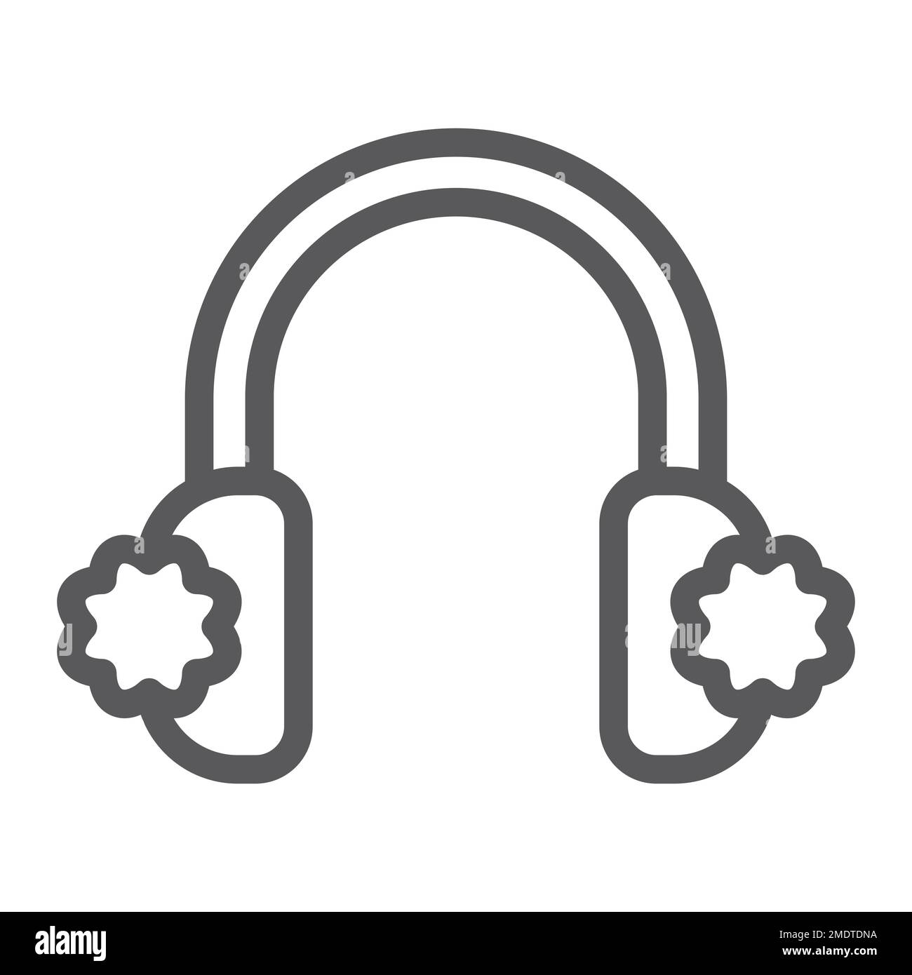 Earmuffs line icon, clothing and winter, ears protection sign, vector ...