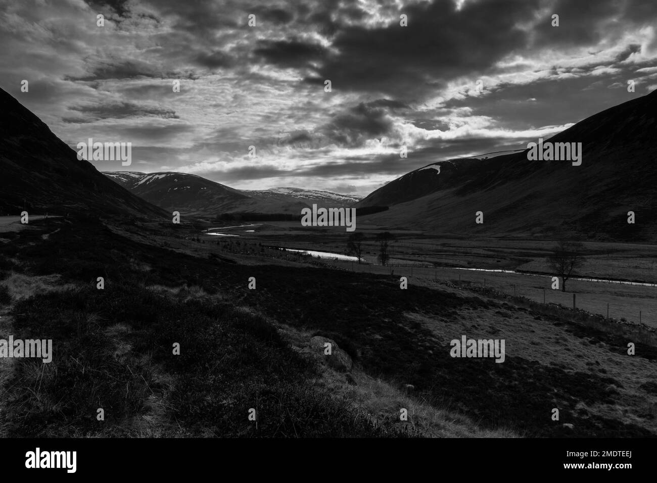 Clunie Water meandering it's way through the Cairngorms National Park