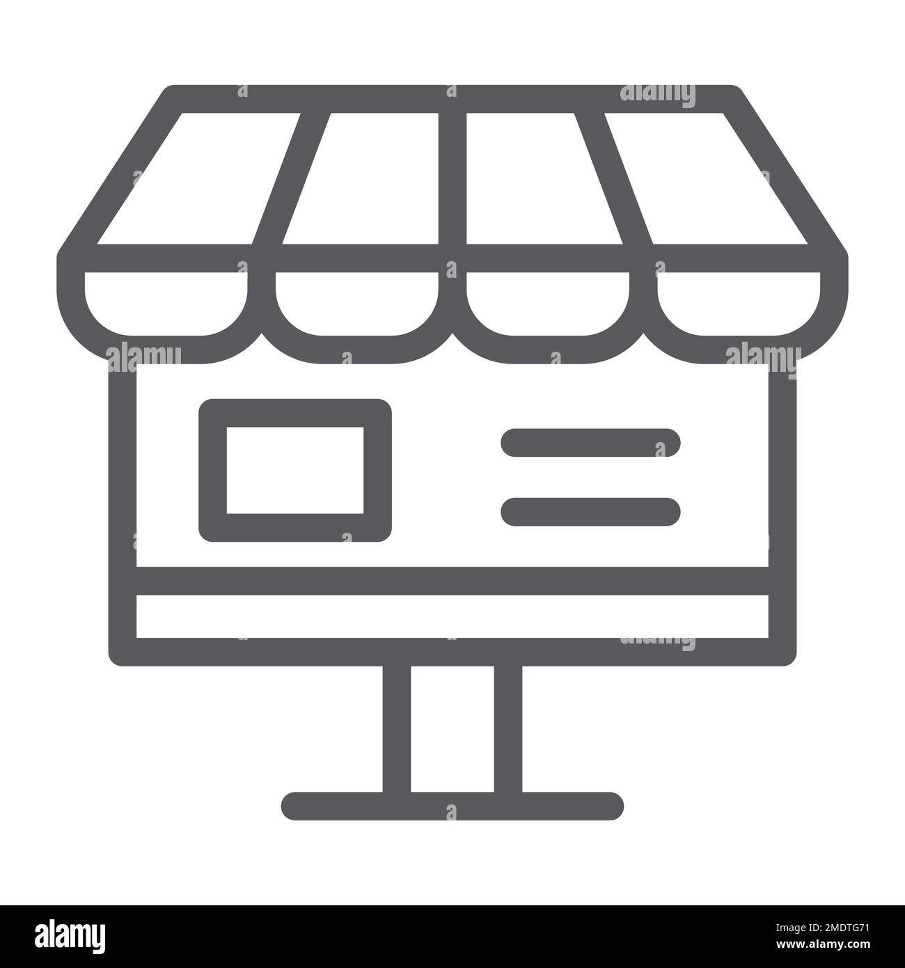 Online shop line icon, and shopping, online store sign, vector