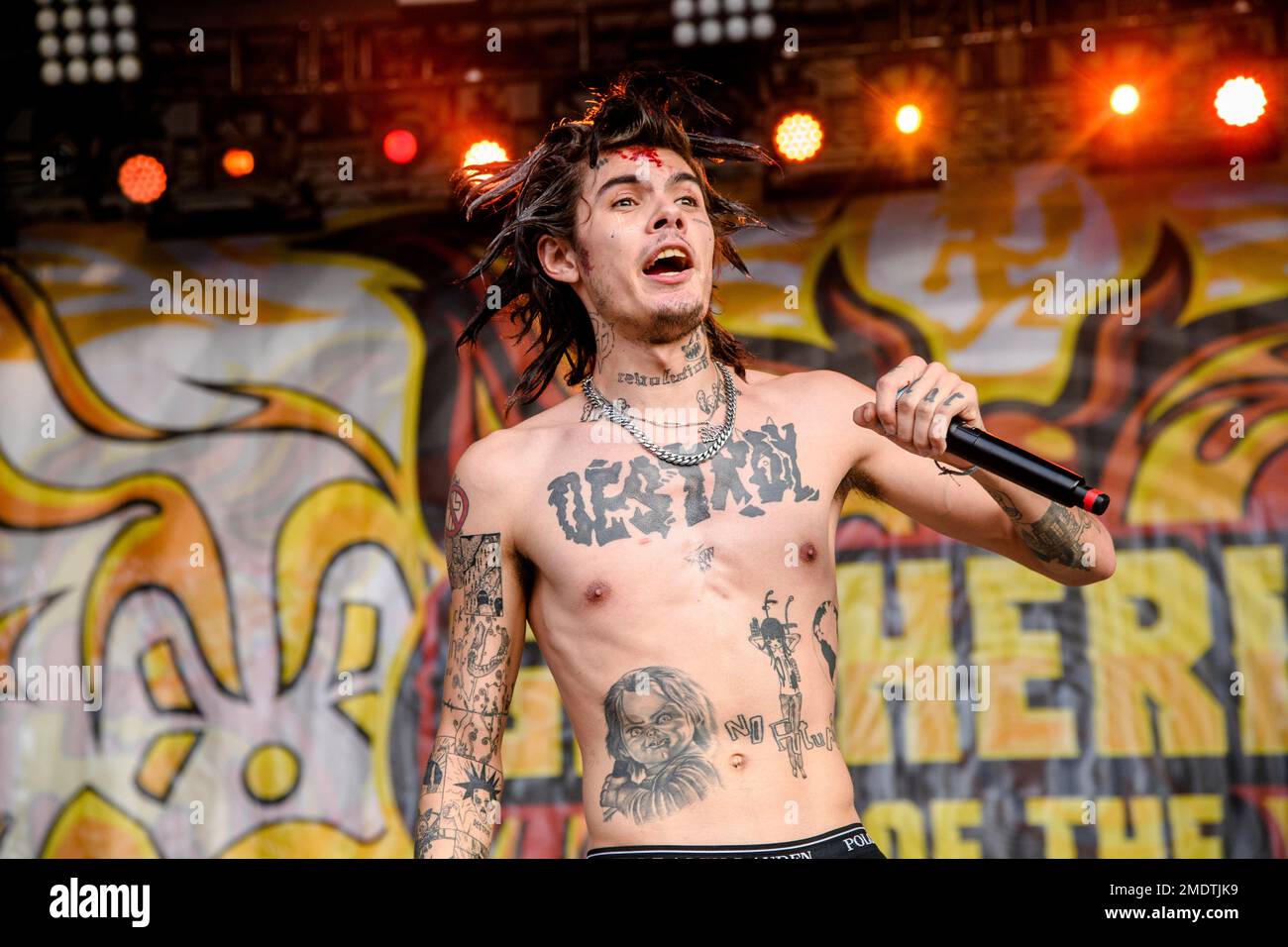 NASCAR ALOE performs at the 2021 Gathering of the Juggalos on Thursday,  August 19, 2021 at Legend Valley in Thornville, OH. (Photo by Amy  Harris/Invision/AP Stock Photo - Alamy