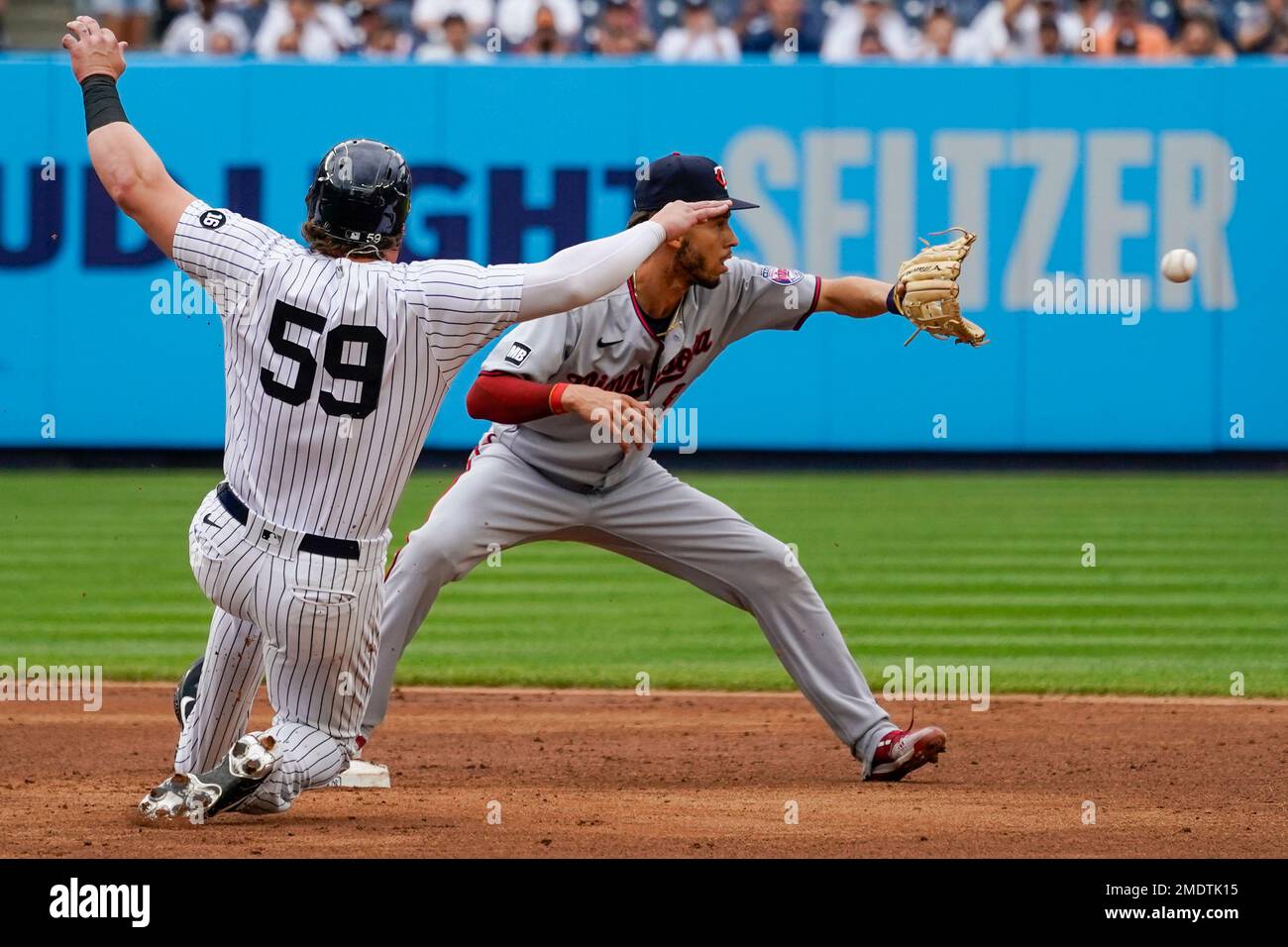 Minnesota Twins shortstop Andrelton Simmons forces out New York Yankees' Luke  Voit (59) off a fielders choice by Kyle Higashioka in the second inning of  a baseball game, Saturday, Aug. 21, 2021,