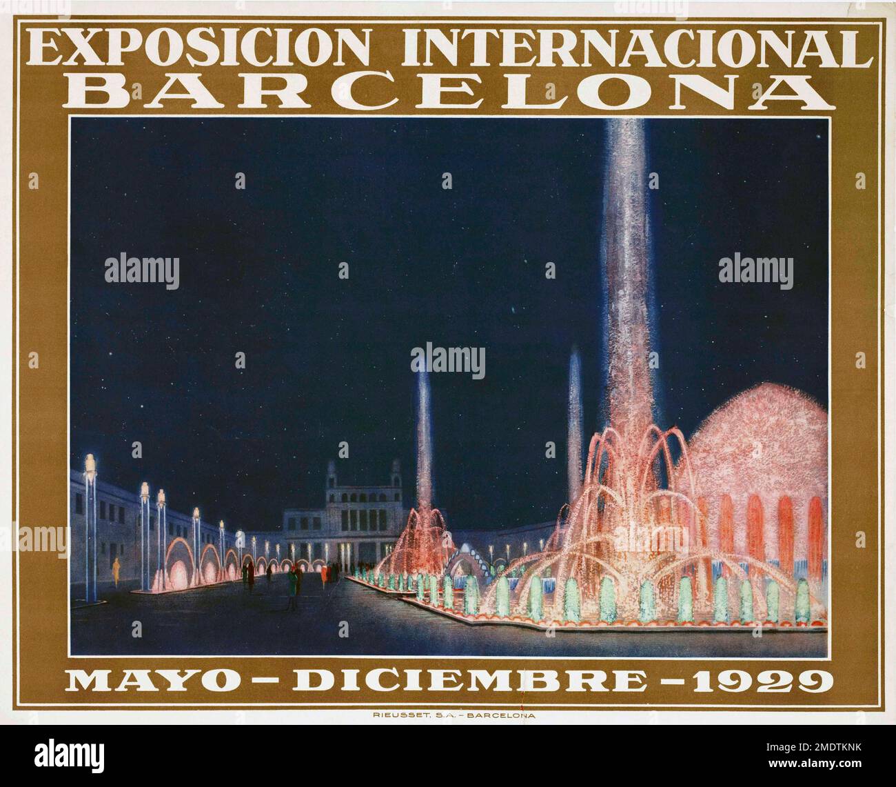 Poster for the International Exhibition in Barcelona, Spain in 1929. Stock Photo