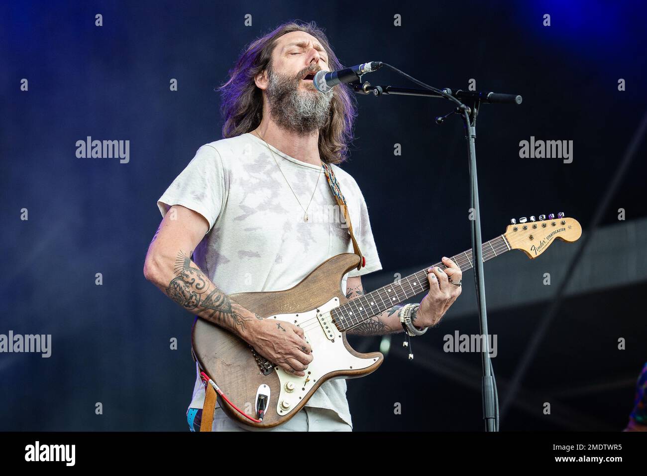 Chris Robinson of The Black Crowes and Chris Robinson Brotherhood playing live on stage Stock Photo