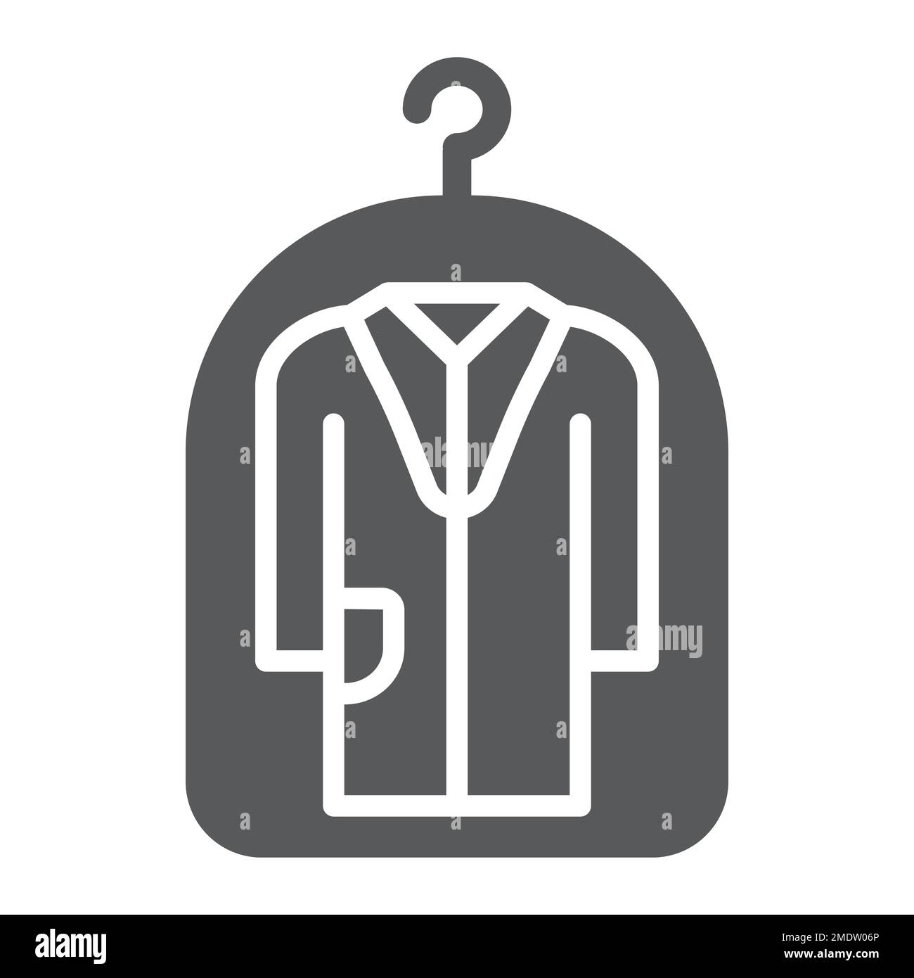 Cover for clothes solid icon, laundry and protection, dry cleaning sign, vector graphics, a solid pattern on a white background, eps 10. Stock Vector