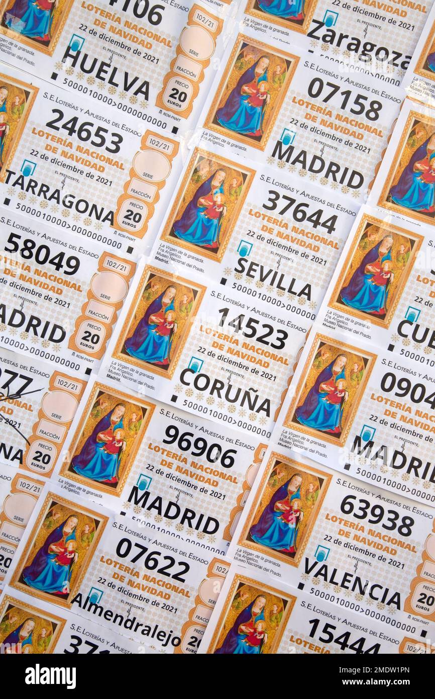 2021 Spanish National Lottery Tickets with City Name Stock Photo Alamy