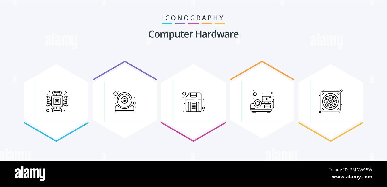 Computer Hardware 25 Line icon pack including hardware. computer. disk