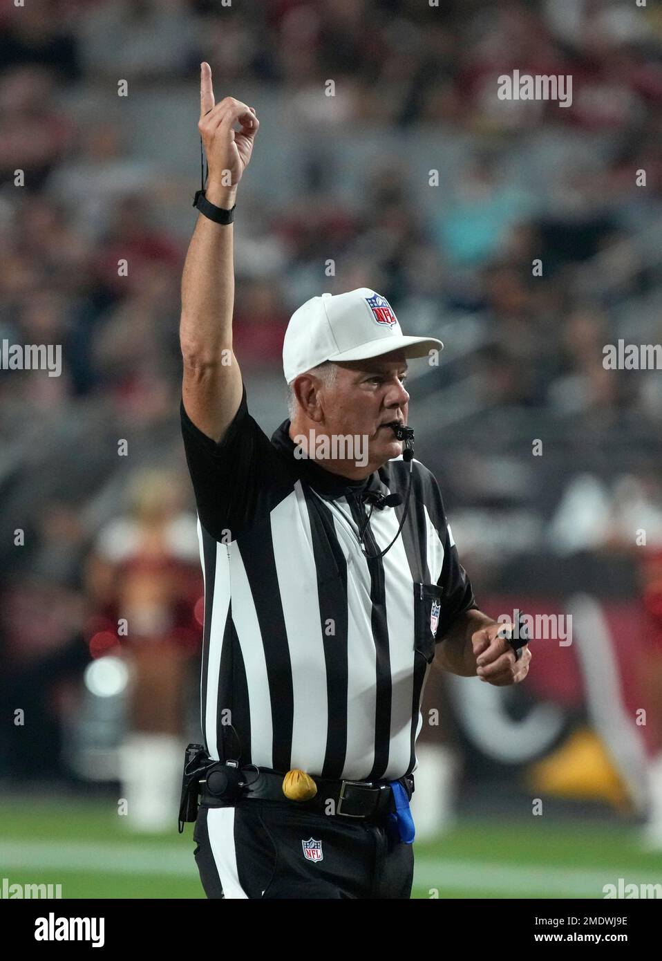 Denver, United States. 10th Sep, 2023. NFL Referee Bill Vinovich (52)  signals for a first down during the NFL regular season game between the Las  Vegas Raiders and Denver Broncos at Empower