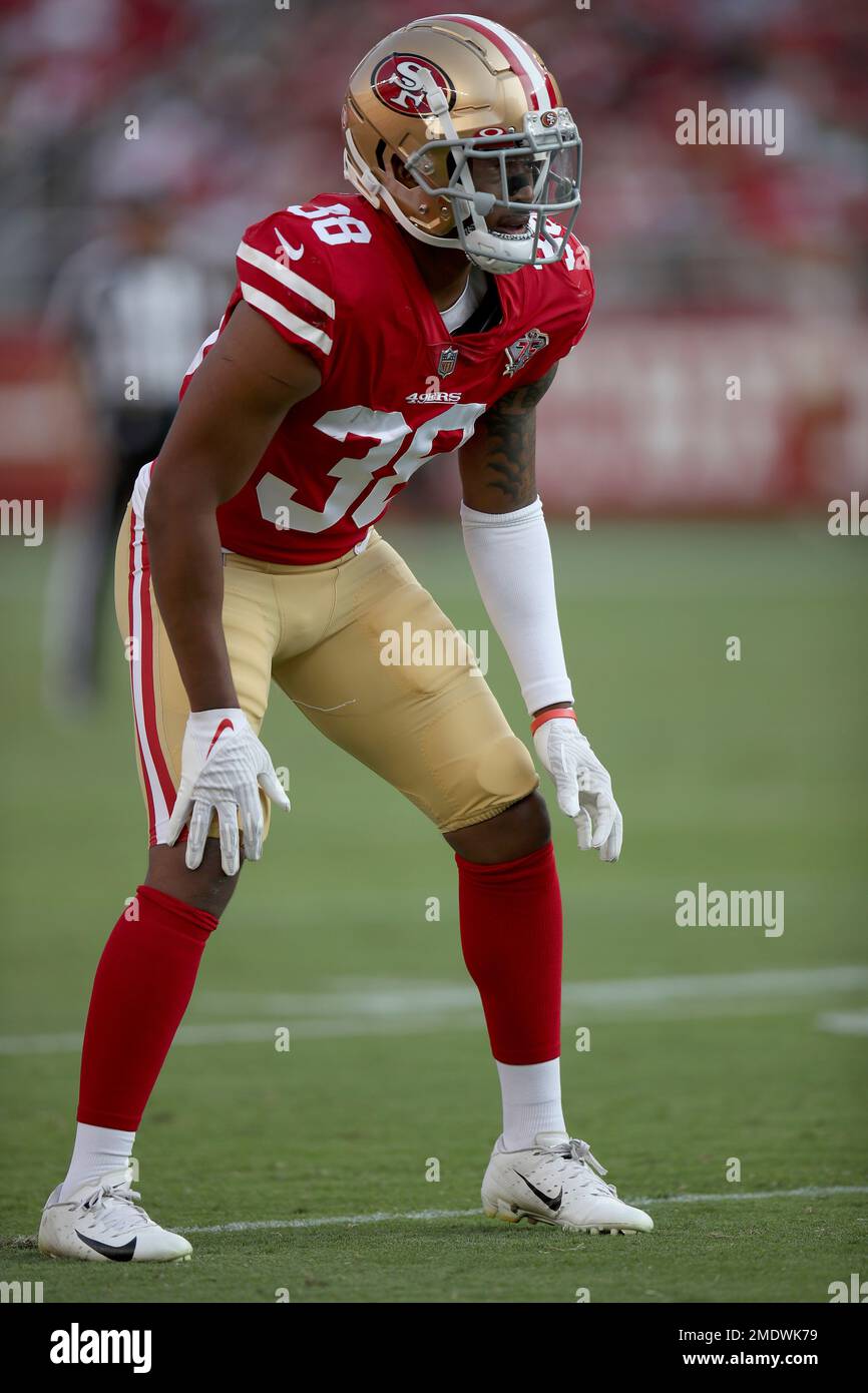 San Francisco 49ers Deommodore Lenoir (38) in action during an NFL football  game against the San Francisco 49ers, Saturday, Aug. 14, 2021, in Santa  Clara, Calif. (AP Photo/Scot Tucker Stock Photo - Alamy