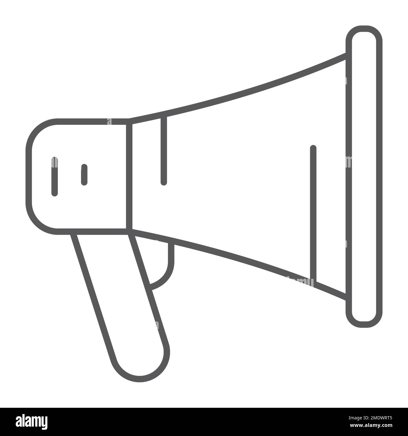 Promotion thin line icon, megaphone and communication, loudspeaker sign ...
