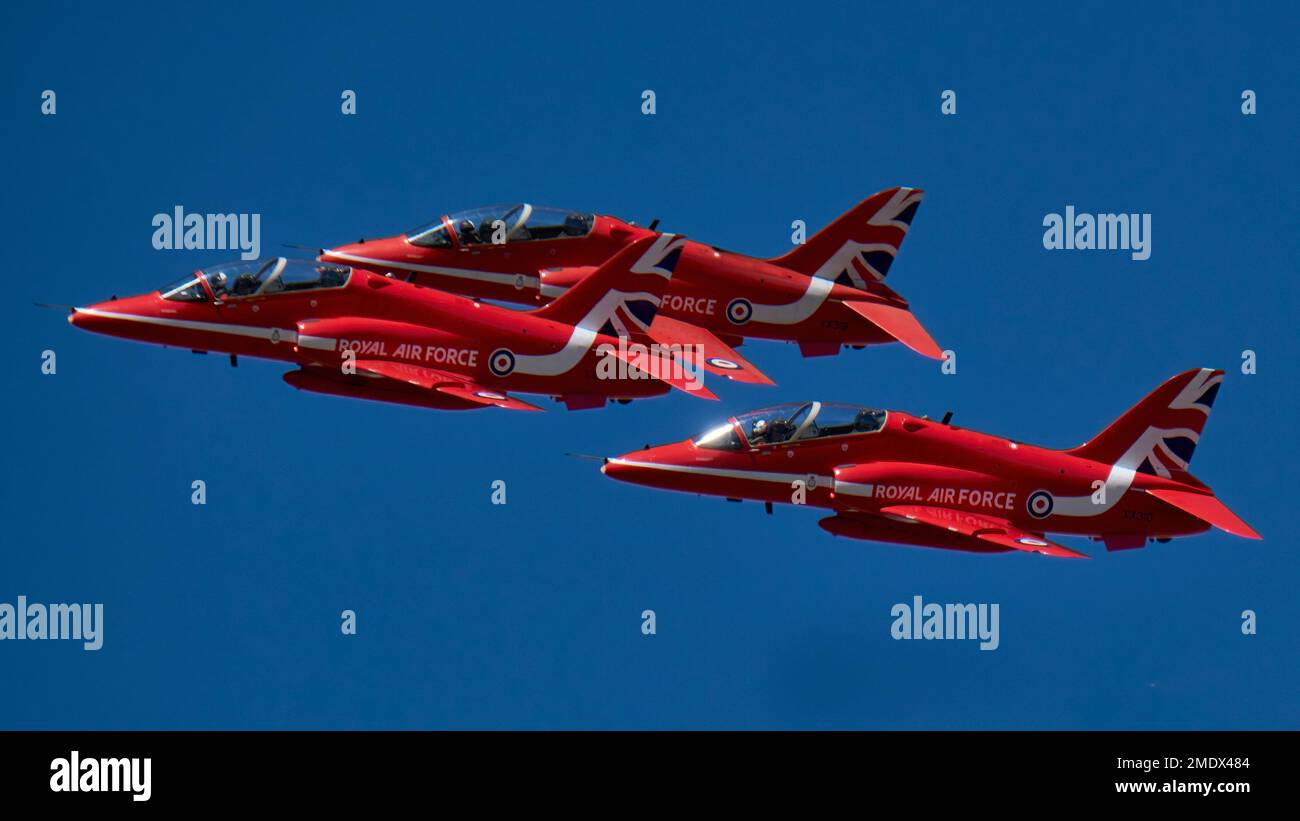 Red Arrows Fairford Riat Stock Photo