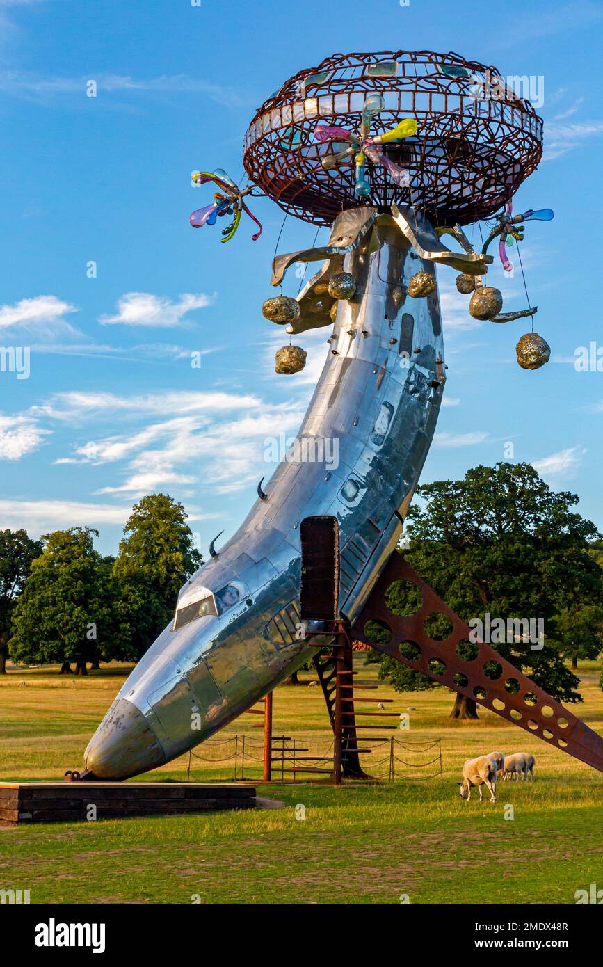 Lodestar sculpture by Andy Polumbo displayed at the Radical Horizons Exhibition of Burning Man Festival Sculptures at Chatsworth Derbyshire UK in 2022 Stock Photo