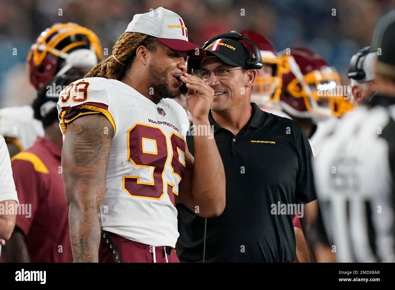 Nov 14, 2021; Landover, MD USA; Washington Football Team defensive end Chase  Young (99) during an NFL game at FedEx Field. The Washington Football Team  beat the Buccaneers 29-19. (Steve Jacobson/Image of