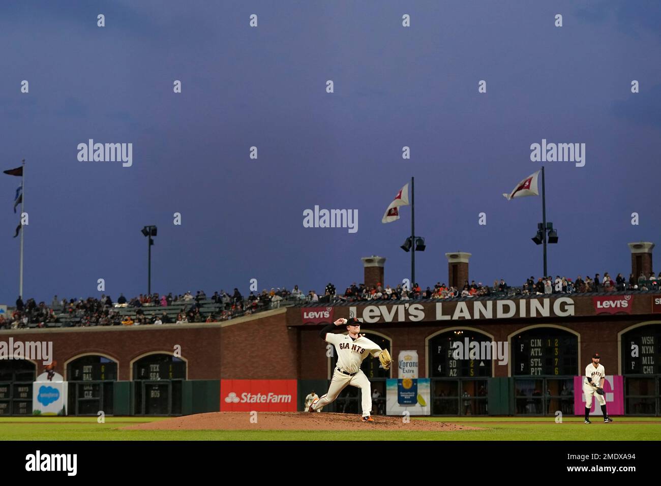San Francisco Giants' Logan b pitches against the Colorado Rockies