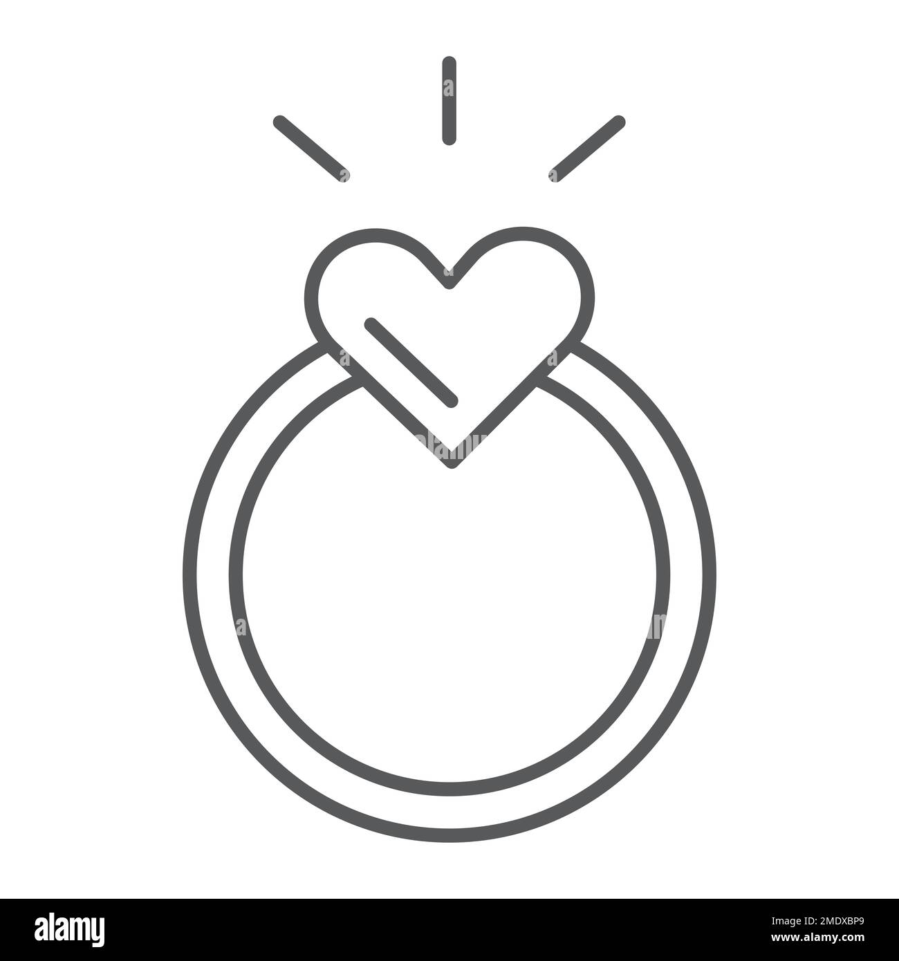 Ring thin line icon, love and jewelry, engagement ring sign, vector