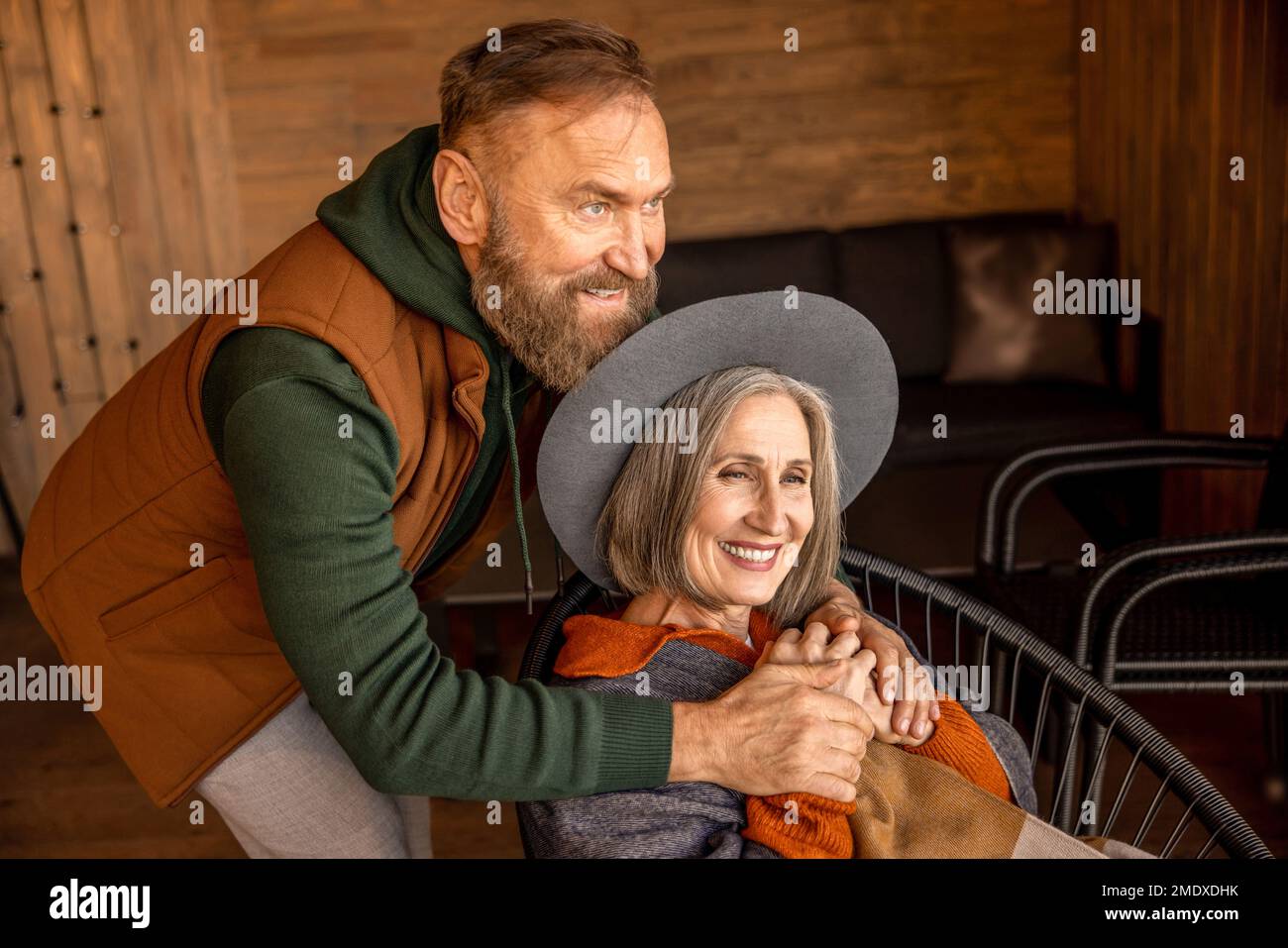 Mature couple spending time together and looking peaceful and relaxed Stock Photo