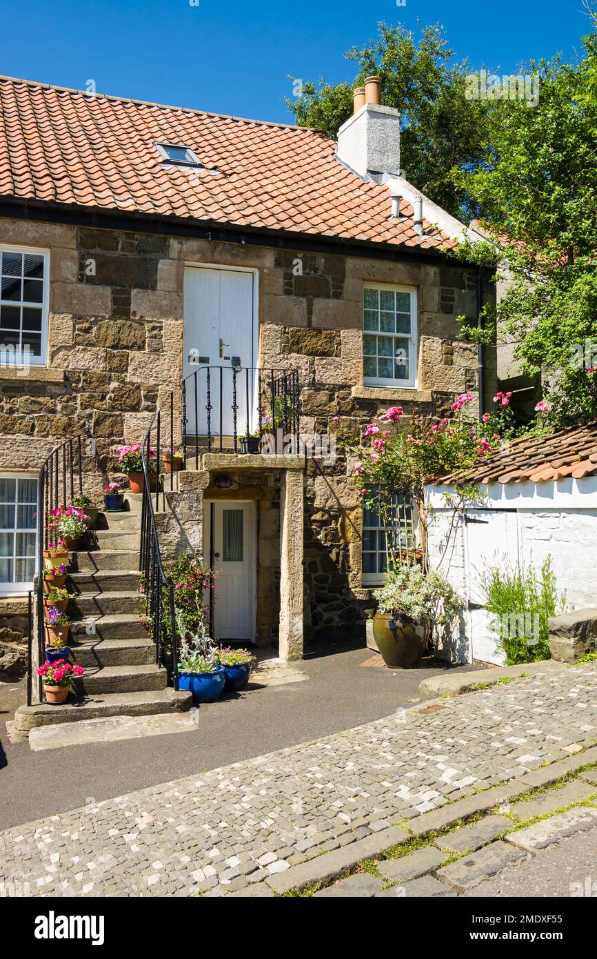 Traditional cottages in the coastal village of North Queensferry, Fife