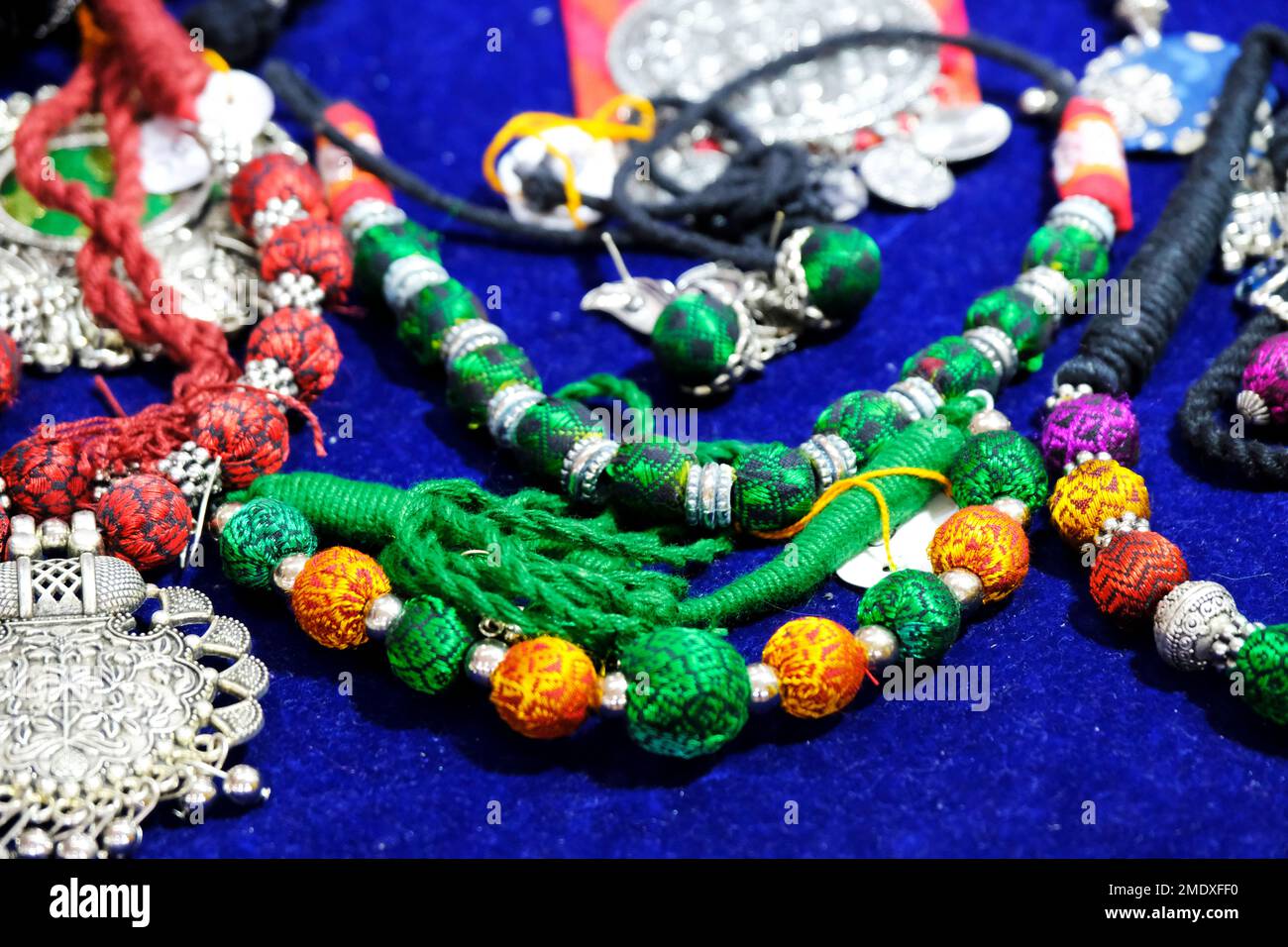 Indian Traditional jewellery displayed in a street shop for sale
