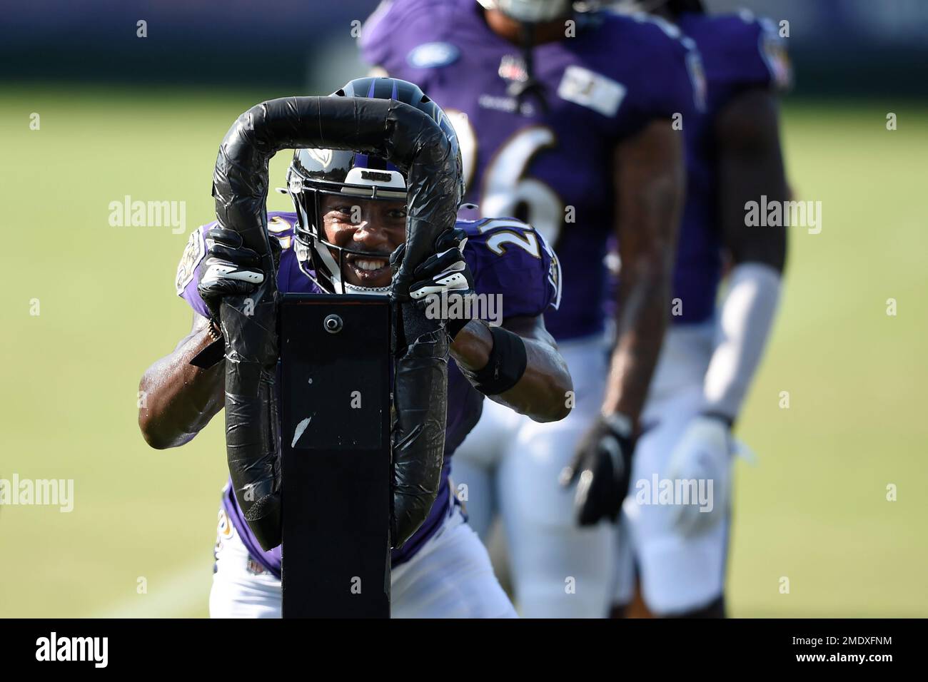 Baltimore Ravens cornerback Brandon Stephens works out during the team's  NFL football training, Wednesday, June 16, 2021, in Owings Mills, Md. (AP  Photo/Julio Cortez Stock Photo - Alamy