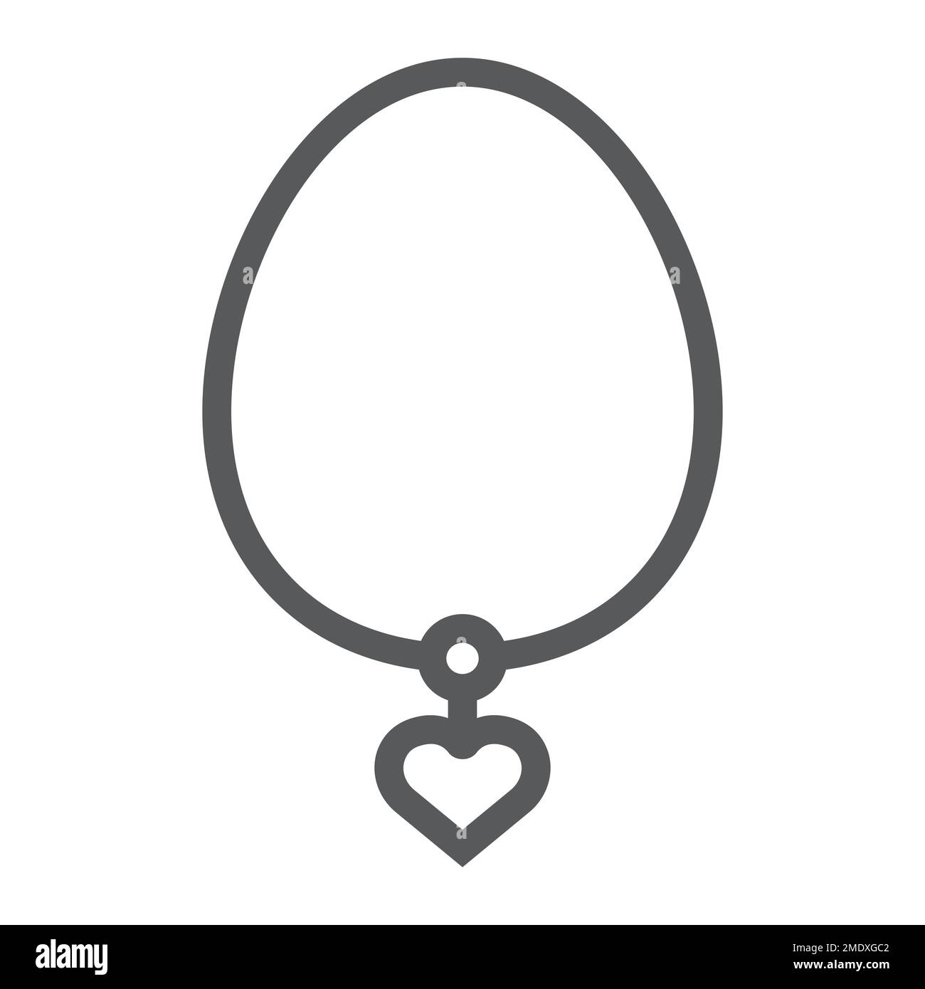 Necklace with heart line icon, jewelry and chain, pendant sign, vector ...