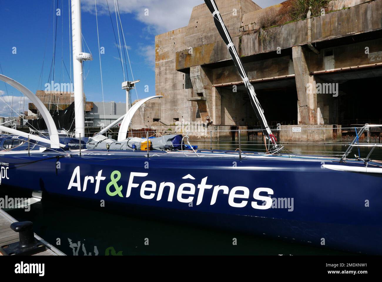 Lorient, Arts & Fenetres IMOCA, K3 Submarin base, Morbihan, Bretagne, Brittany, France, Europe Stock Photo