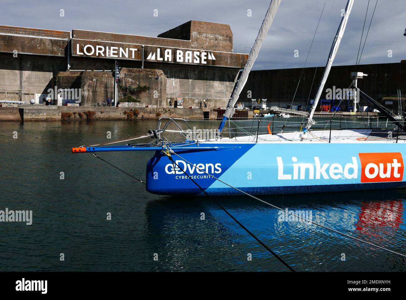 Lorient, Linked out IMOCA, La Base, Keroman Submarine base, Morbihan, Bretagne, Brittany, France, Europe Stock Photo