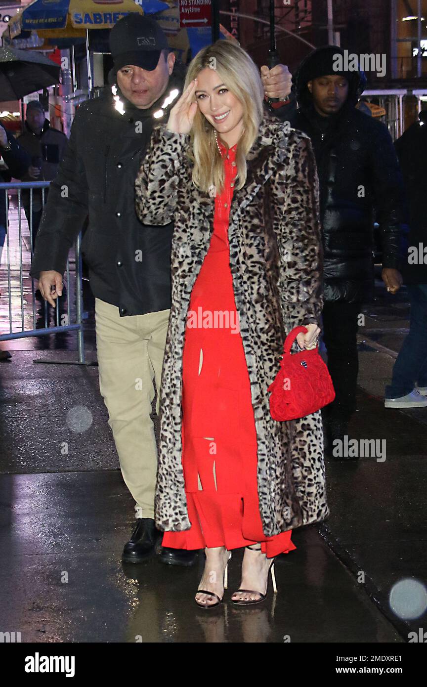 New York, NY, USA. 23rd Jan, 2023. Hilary Duff seen at Good Morning