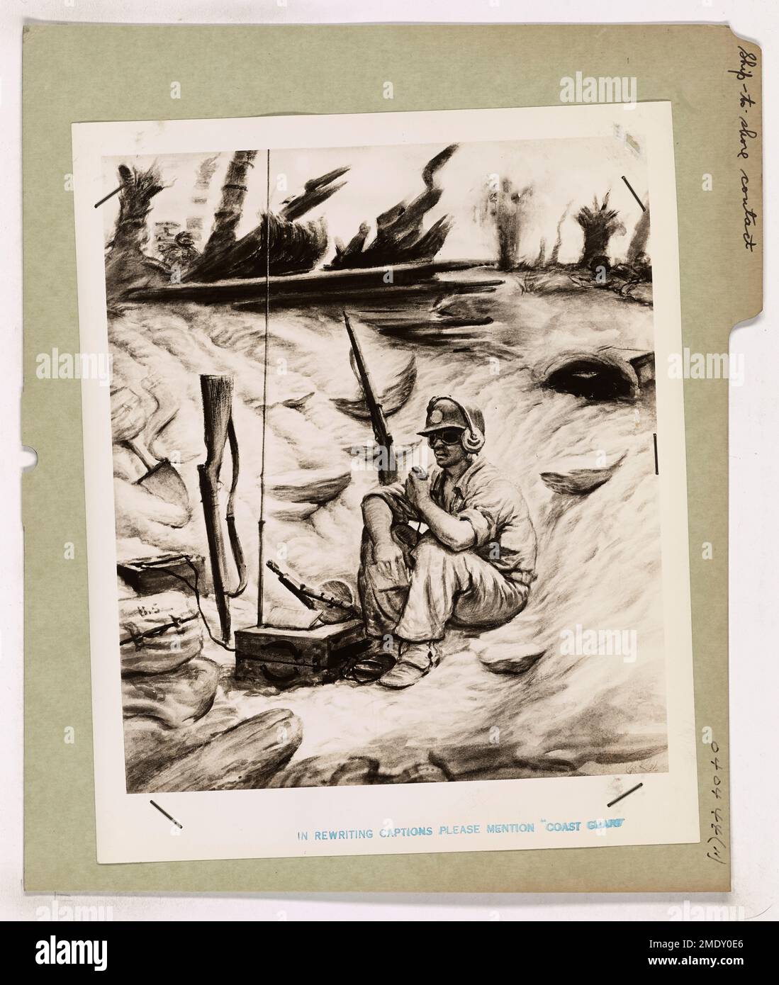 Shiptoshore Contact. This image depicts Coast Guardsman Russell Olsen