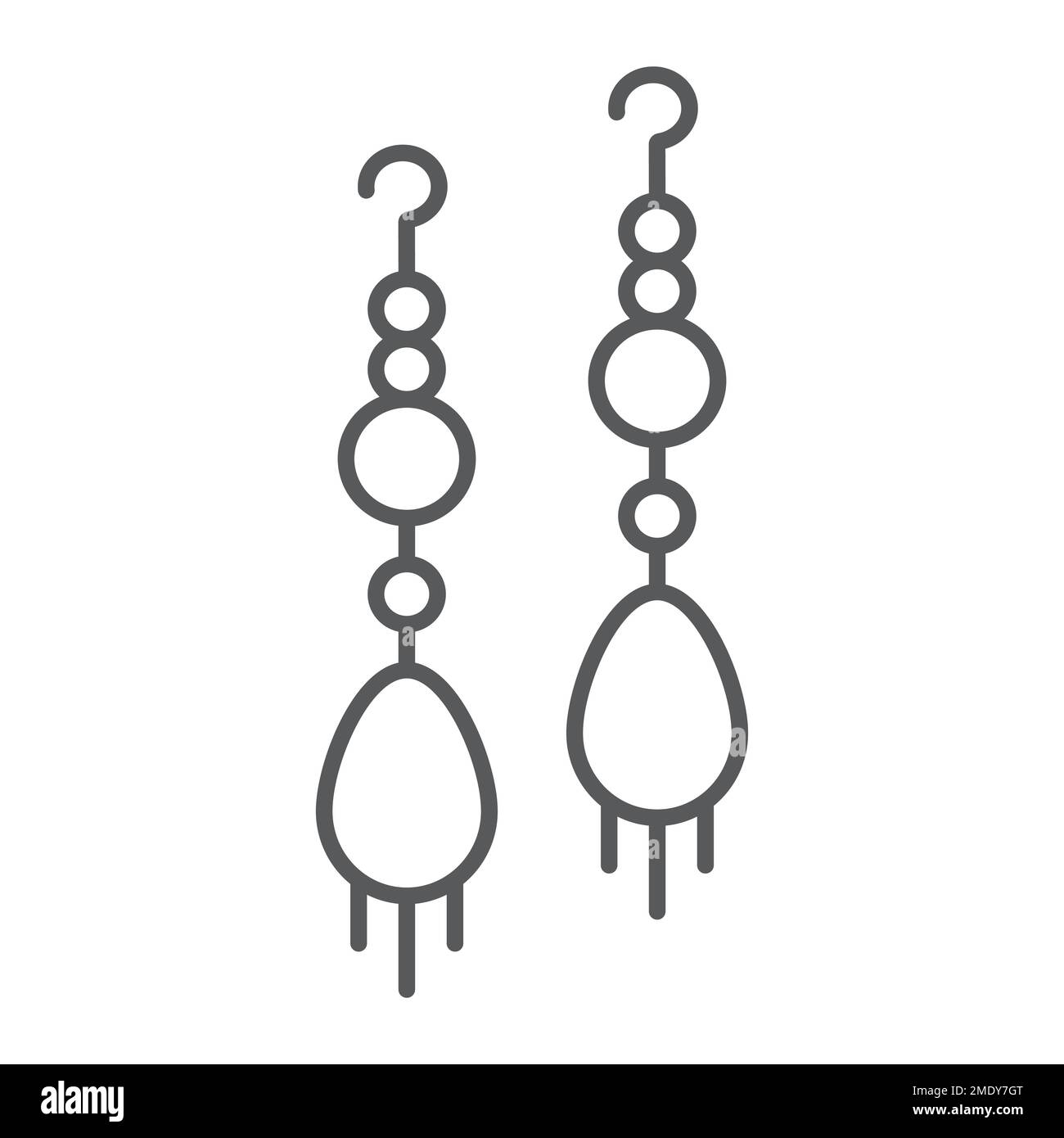 earring clasps types outline Stock Vector