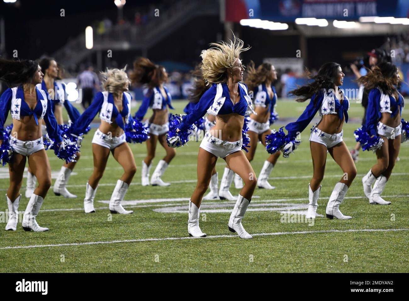 The Dallas Cowboys Cheerleaders perform during the Pro Football Hall of ...