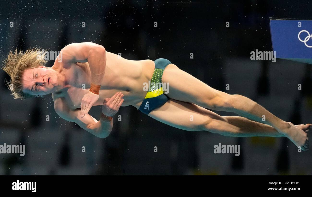 Cassiel Rousseau of Australia competes in men's diving 10m platform