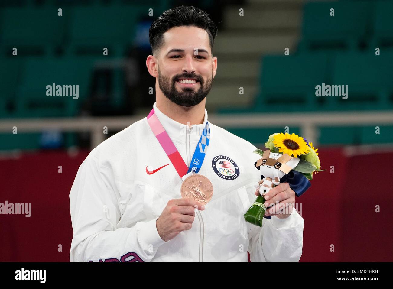 Bronze medalist Ariel Torres Gutierrez of the United States poses