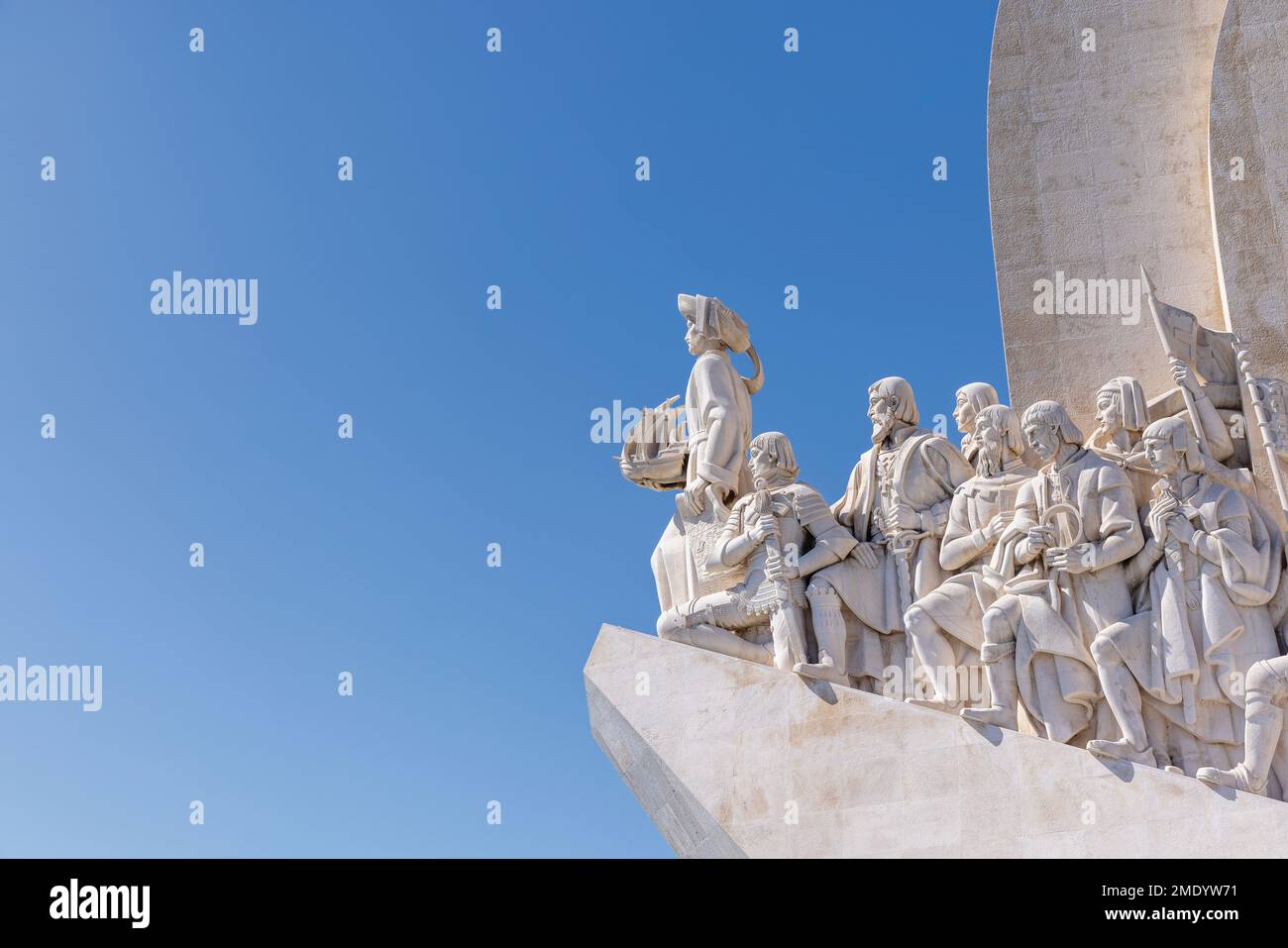 Lisbon, Portugal.  Padrão dos Descobrimentos or Monument of the Discoveries.  The monument is built in the shape of a caravel and honours Portuguese e Stock Photo